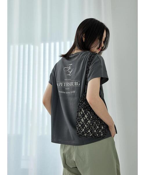 Samansa Mos2 blue(サマンサモスモスブルー)の「【抗菌防臭】ロゴビッグTシャツ(Tシャツ/カットソー・レディース・ブラック/グリーン/チャコールグレー/オフホワイト/シルバーグレー・F)」の11枚目の写真
