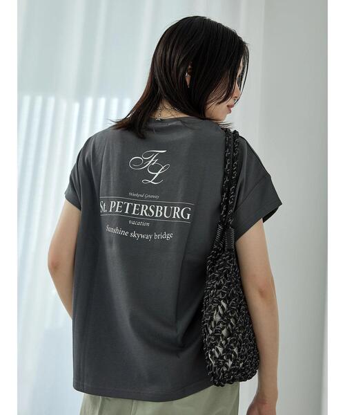 Samansa Mos2 blue(サマンサモスモスブルー)の「【抗菌防臭】ロゴビッグTシャツ(Tシャツ/カットソー・レディース・ブラック/グリーン/チャコールグレー/オフホワイト/シルバーグレー・F)」の12枚目の写真