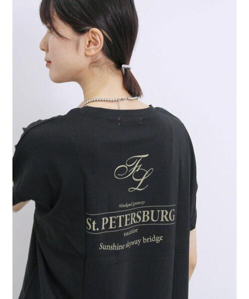 Samansa Mos2 blue(サマンサモスモスブルー)の「【抗菌防臭】ロゴビッグTシャツ(Tシャツ/カットソー・レディース・ブラック/グリーン/チャコールグレー/オフホワイト/シルバーグレー・F)」の15枚目の写真