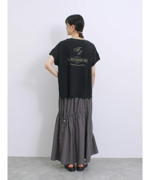 Samansa Mos2 blue(サマンサモスモスブルー)の「【抗菌防臭】ロゴビッグTシャツ(Tシャツ/カットソー・レディース・ブラック/グリーン/チャコールグレー/オフホワイト/シルバーグレー・F)」の18枚目の写真