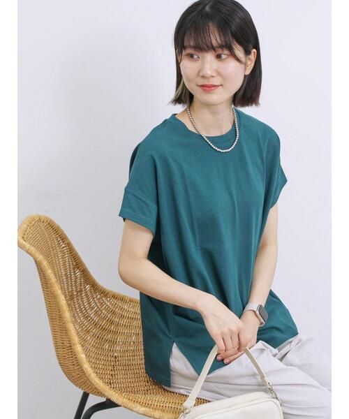 Samansa Mos2 blue(サマンサモスモスブルー)の「【抗菌防臭】ロゴビッグTシャツ(Tシャツ/カットソー・レディース・ブラック/グリーン/チャコールグレー/オフホワイト/シルバーグレー・F)」の19枚目の写真