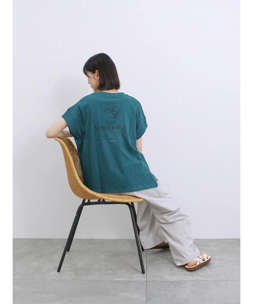 Samansa Mos2 blue(サマンサモスモスブルー)の「【抗菌防臭】ロゴビッグTシャツ(Tシャツ/カットソー・レディース・ブラック/グリーン/チャコールグレー/オフホワイト/シルバーグレー・F)」の21枚目の写真