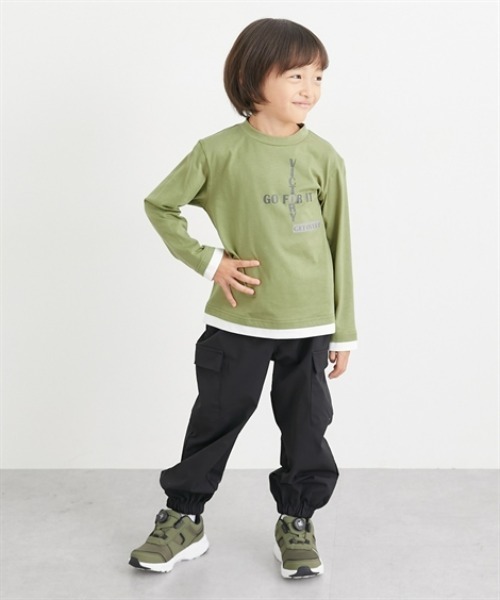 QUNTSTYLE(キュントスタイル)の「長袖レイヤード プリントTシャツ <綿100%>(Tシャツ/カットソー・キッズ・パープル系/ブルー系/ブラック系/カーキ・110/120/130/140/150/160/100/170)」の14枚目の写真