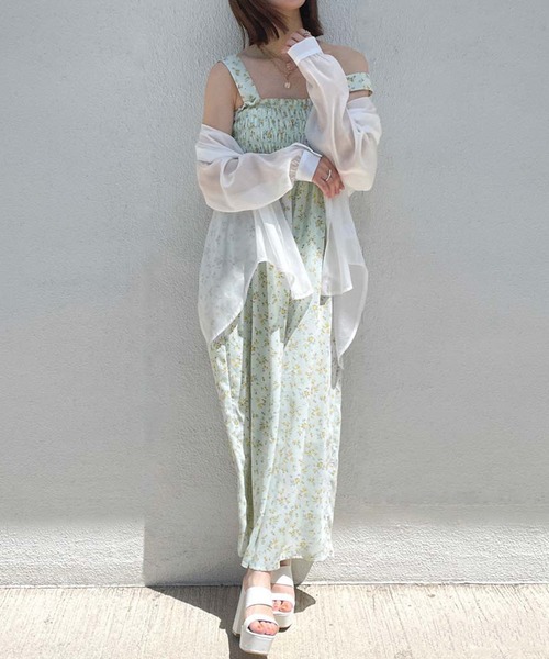 GORGE(ゴージ)の「柄シャーリングサロペット(サロペット/オーバーオール・レディース・ブラック/アイボリー/ミント・F)」の4枚目の写真