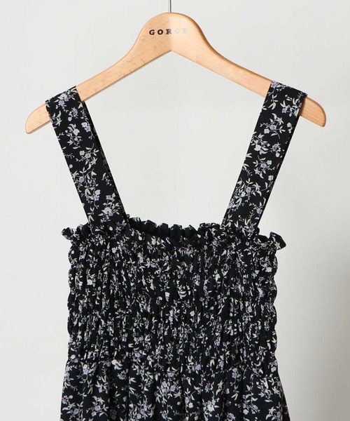 GORGE(ゴージ)の「柄シャーリングサロペット(サロペット/オーバーオール・レディース・ブラック/アイボリー/ミント・F)」の6枚目の写真
