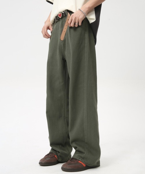 WESTBOY(ウエストボーイ)の「ルーズバギー 4カラー デニムパンツ /セミワイドデニムパンツ WO24W1PT08【WB ORIGINALS】(デニムパンツ・メンズ・ベージュ/ブラック/グリーン/ホワイト・L/M/XL)」の5枚目の写真