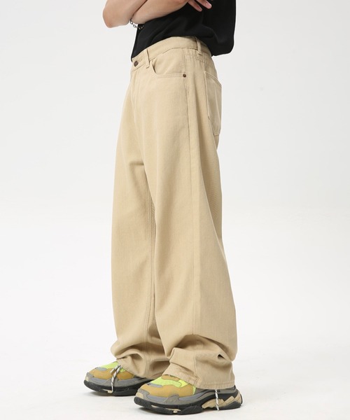 WESTBOY(ウエストボーイ)の「ルーズバギー 4カラー デニムパンツ /セミワイドデニムパンツ WO24W1PT08【WB ORIGINALS】(デニムパンツ・メンズ・ベージュ/ブラック/グリーン/ホワイト・L/M/XL)」の14枚目の写真