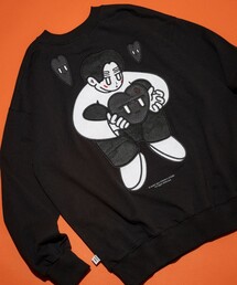 Kurt Wu/カート ウー 別注 two side warm heart  刺繍CREW SWEAT/刺繍デザイン クルーネックスウェット