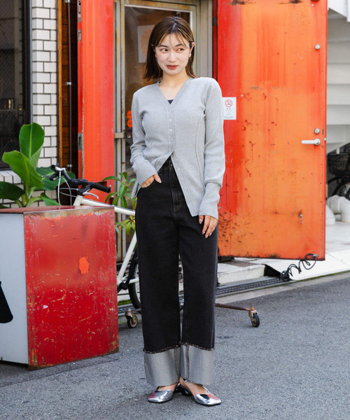 SENSE OF PLACE by URBAN RESEARCH（センスオブプレイスバイアーバンリサーチ）の「パッチワークVネックカーディガン（カーディガン/ボレロ・レディース・オフホワイト/キャメル/ネイビー/グレー・ONE）」の17枚目の写真