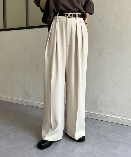 Thevon（ゼボン）の「2タックスラックスパンツ（その他パンツ・レディース・チャコールグレー/ブラック/アイボリー/ネイビー/ライトグレー/ダークブラウン・S/M/PS）」の11枚目の写真