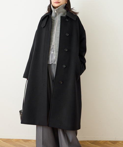 HIDE【美品】 JOURNAL STANDARD ステンカラーコート セール】HIGH LAND WOOL オーバーサイズバルマカーンコート