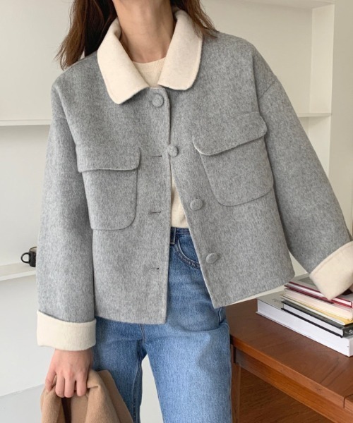 pinue ビッグポケットショートコート SOY（pinue ピヌエ ビッグ