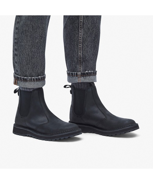 Clarks ウエッジ 軽量 スニーカー ブラック ブーツ レザー Solsbury Easy / ソルスブリーイージー(ブラックレザー