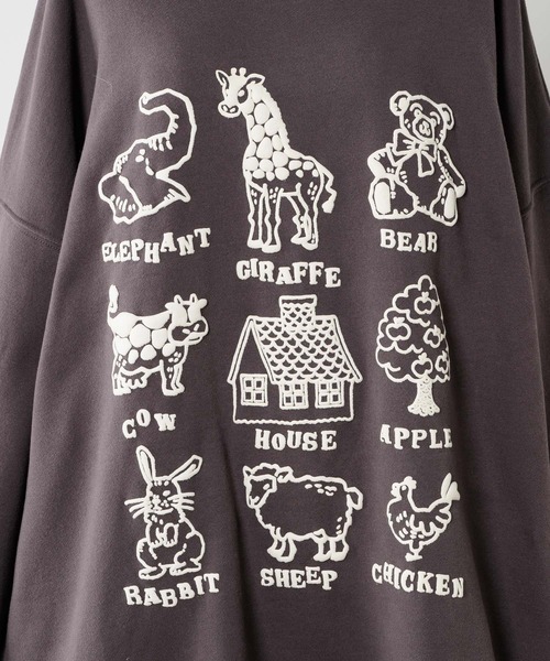 anoco no oheya（アノコノオへヤ）の「pocopoco animal sweat/ポコポコアニマルスウェット（スウェット・レディース・グレー/ピンク/ダークブラウン・FREE）」の20枚目の写真