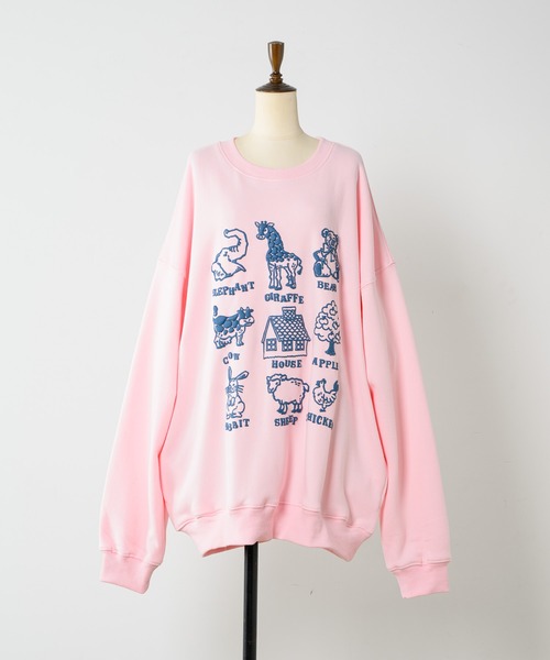 anoco no oheya（アノコノオへヤ）の「pocopoco animal sweat/ポコポコアニマルスウェット（スウェット・レディース・グレー/ピンク/ダークブラウン・FREE）」の21枚目の写真