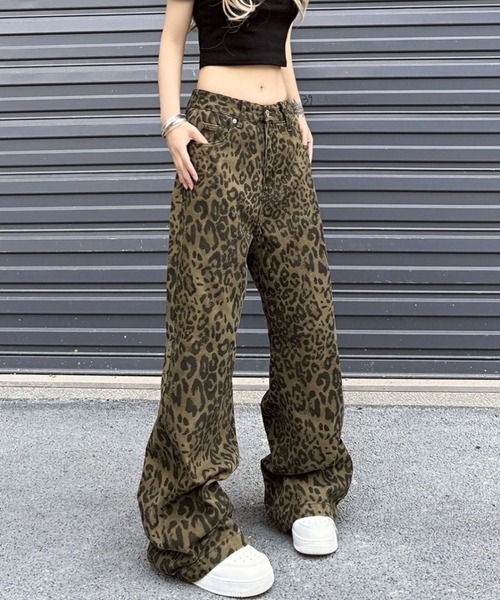 CANVAS+(キャンバスプラス)の「【CANVAS+】レオパード柄パンツ(その他パンツ・レディース・ブラウン・L/M/S)」の4枚目の写真