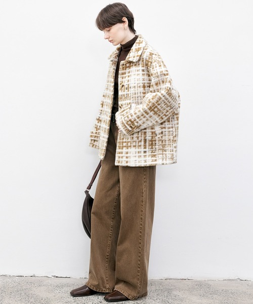 tageechita（タジチタ）の「【tageechita】ベーシックナローストレートブラウンデニムパンツ（デニムパンツ・レディース・ブラウン・XS/S/M/L）」の16枚目の写真