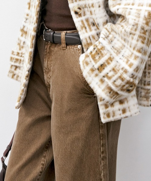 tageechita（タジチタ）の「【tageechita】ベーシックナローストレートブラウンデニムパンツ（デニムパンツ・レディース・ブラウン・XS/S/M/L）」の20枚目の写真