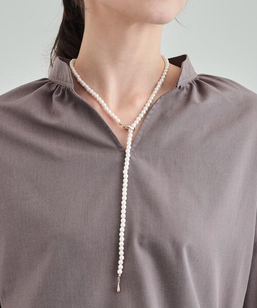 SHOO・LA・RUE（シューラルー）の「◆パール調Y字ネックレス（ネックレス・レディース・シルバー/ゴールド・00）」の3枚目の写真