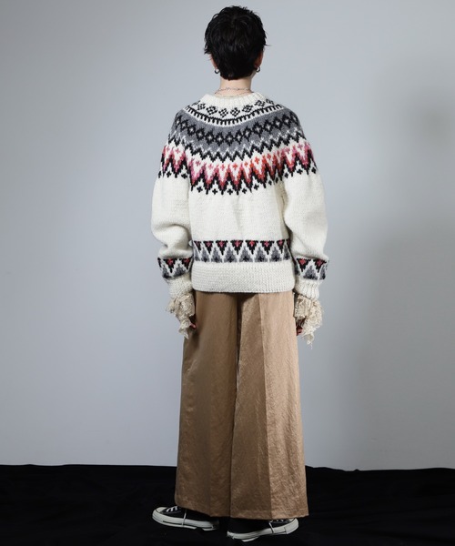 CREOLME（クレオルム）の「(CREOLME)ネパールニットカーディガン（カーディガン/ボレロ・レディース・ブラウン/ホワイト系その他・FREE）」の5枚目の写真