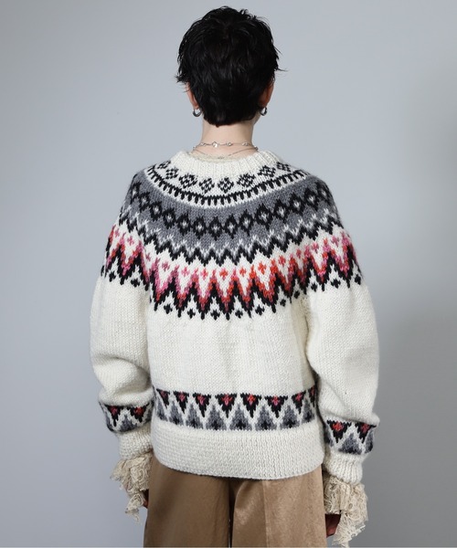 CREOLME（クレオルム）の「(CREOLME)ネパールニットカーディガン（カーディガン/ボレロ・レディース・ブラウン/ホワイト系その他・FREE）」の8枚目の写真