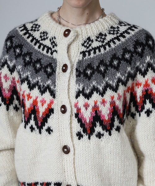 CREOLME（クレオルム）の「(CREOLME)ネパールニットカーディガン（カーディガン/ボレロ・レディース・ブラウン/ホワイト系その他・FREE）」の9枚目の写真