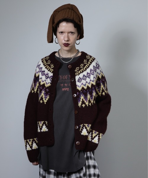 CREOLME（クレオルム）の「(CREOLME)ネパールニットカーディガン（カーディガン/ボレロ・レディース・ブラウン/ホワイト系その他・FREE）」の15枚目の写真