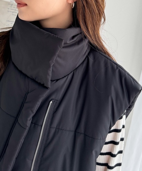 FENNEL異素材ミックス切替ドッキングダウンベスト【新品】 sakishimatokyo ベスト ジレ 異素材ドッキング ペプラムベスト
