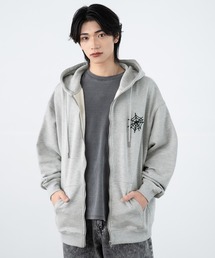 【SIDEWAY STANCE】厚盛プリント スウェット ジップアップパーカー