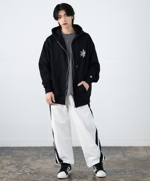 SIDEWAY STANCE（サイドウェイスタンス）の「【SIDEWAY STANCE】厚盛プリント スウェット ジップアップパーカー（パーカー・メンズ・ブラック/ライトグレー/ライトグレー系/ブラック系・SMALL/MEDIUM/LARGE/X-LARGE）」の8枚目の写真
