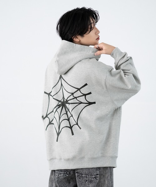 SIDEWAY STANCE（サイドウェイスタンス）の「【SIDEWAY STANCE】厚盛プリント スウェット ジップアップパーカー（パーカー・メンズ・ブラック/ライトグレー/ライトグレー系/ブラック系・SMALL/MEDIUM/LARGE/X-LARGE）」の11枚目の写真