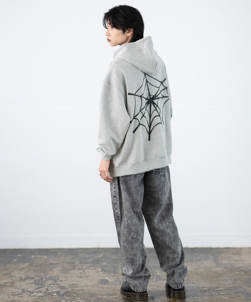 SIDEWAY STANCE（サイドウェイスタンス）の「【SIDEWAY STANCE】厚盛プリント スウェット ジップアップパーカー（パーカー・メンズ・ブラック/ライトグレー/ライトグレー系/ブラック系・SMALL/MEDIUM/LARGE/X-LARGE）」の13枚目の写真