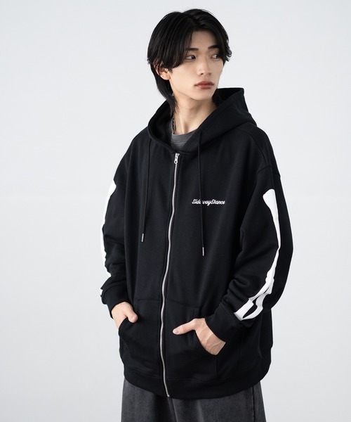 SIDEWAY STANCE（サイドウェイスタンス）の「【SIDEWAY STANCE】厚盛プリント スウェット ジップアップパーカー（パーカー・メンズ・ブラック/ライトグレー/ライトグレー系/ブラック系・SMALL/MEDIUM/LARGE/X-LARGE）」の18枚目の写真