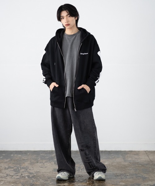 SIDEWAY STANCE（サイドウェイスタンス）の「【SIDEWAY STANCE】厚盛プリント スウェット ジップアップパーカー（パーカー・メンズ・ブラック/ライトグレー/ライトグレー系/ブラック系・SMALL/MEDIUM/LARGE/X-LARGE）」の19枚目の写真