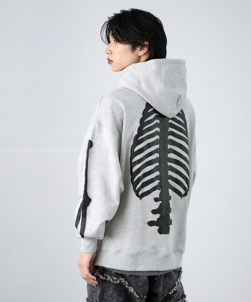 SIDEWAY STANCE（サイドウェイスタンス）の「【SIDEWAY STANCE】厚盛プリント スウェット ジップアップパーカー（パーカー・メンズ・ブラック/ライトグレー/ライトグレー系/ブラック系・SMALL/MEDIUM/LARGE/X-LARGE）」の22枚目の写真