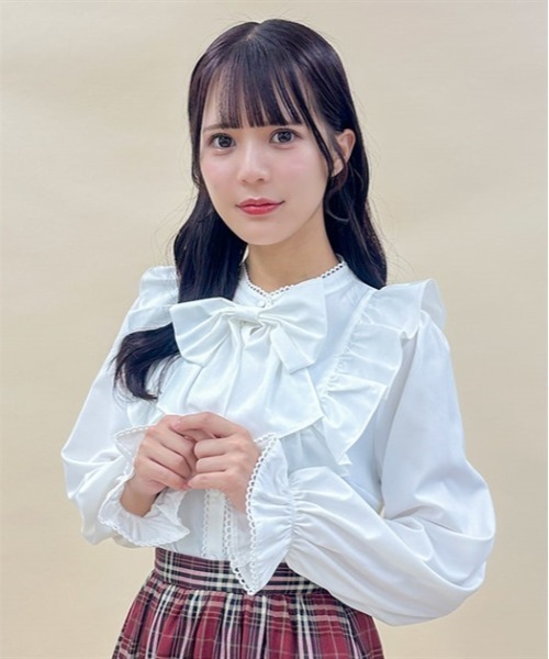 axes femme POETIQUE（アクシーズファムポエティック）の「ビッグリボンブラウス（シャツ/ブラウス・レディース・ホワイト/ブラック/ワイン・MEDIUM）」の3枚目の写真