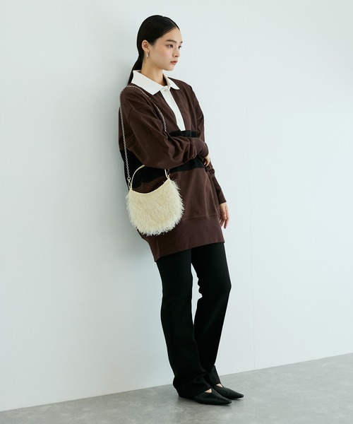 ADAM ET ROPE'(アダムエロペ)の「【サステナブル】フリンジミニチェーンバッグ(ショルダーバッグ・レディース・オフホワイト/レッド/ブラウン・FREE)」の7枚目の写真