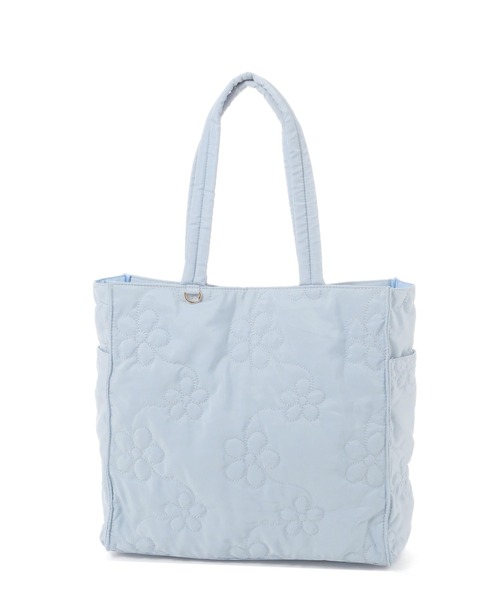 tiny tiny（ティニーティニー）の「フラワーキルトトートバッグM[tiny tiny(ティニーティニー)]（トートバッグ・レディース・ブラック/アイボリー/レッド/ライトブルー・0）」の3枚目の写真