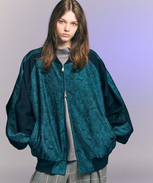 MAISON SPECIAL(メゾンスペシャル)の「《UNISEX》【Italian Dead Stock Fabric】Prime-Over Souvenir Jacket/プライムオーバースーベニアジャケット【MAISON SPECIAL/メゾンスペシャル】(スカジャン・メンズ・パープル/チャコールグレー/ダークグリーン/オフホワイト・2/1)」の3枚目の写真