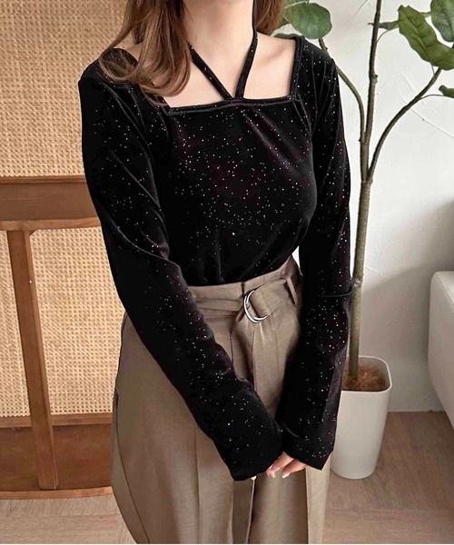 apres jour clair（アプレジュールクレア）の「【apres jour clair】ベロア変形TOPS【ZOZOTOWN限定アイテム】（Tシャツ/カットソー・レディース・ベージュ/ダークブラウン/アイボリー/ブラック・フリー/X-LARGE）」の11枚目の写真