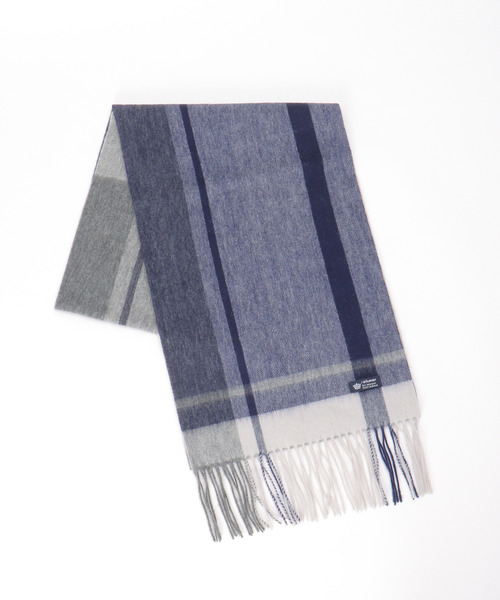 ikka（イッカ）の「ウールパネルヘリンボーンマフラー（マフラー・メンズ・ワイン/ブラック/ネイビー・FREE）」の2枚目の写真