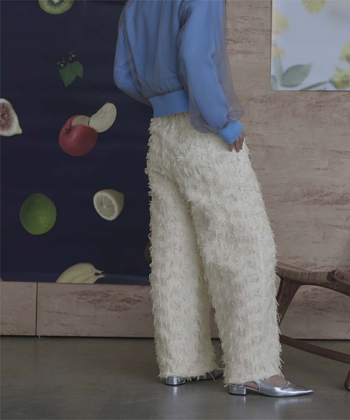 miette（ミエット）の「フリンジツイードワイドパンツ（その他パンツ・レディース・オフホワイト/ブラック・FREE）」の9枚目の写真