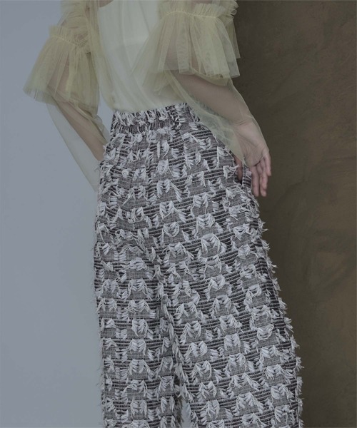 miette（ミエット）の「フリンジツイードワイドパンツ（その他パンツ・レディース・オフホワイト/ブラック・FREE）」の12枚目の写真