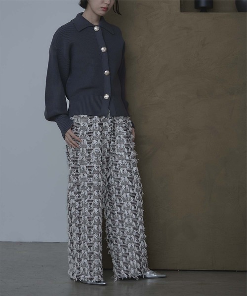 miette（ミエット）の「フリンジツイードワイドパンツ（その他パンツ・レディース・オフホワイト/ブラック・FREE）」の15枚目の写真