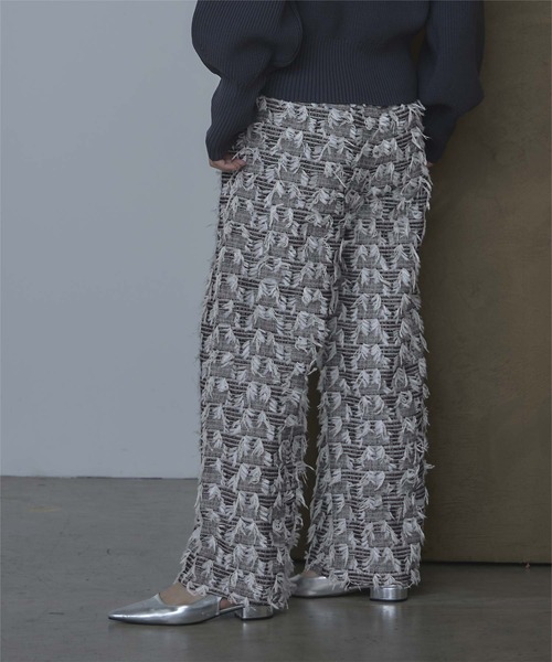 miette（ミエット）の「フリンジツイードワイドパンツ（その他パンツ・レディース・オフホワイト/ブラック・FREE）」の16枚目の写真