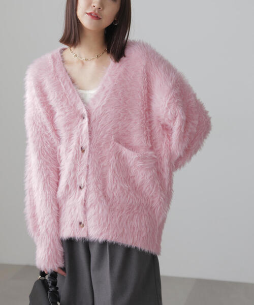 FREE'S MART（フリーズマート）の「◆シャギーカーディガン（カーディガン/ボレロ・レディース・ホワイト/ピンク/グレー/ブラウン系その他・FREE）」の8枚目の写真