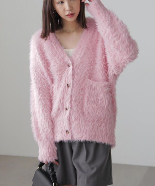 FREE'S MART（フリーズマート）の「◆シャギーカーディガン（カーディガン/ボレロ・レディース・ホワイト/ピンク/グレー/ブラウン系その他・FREE）」の9枚目の写真