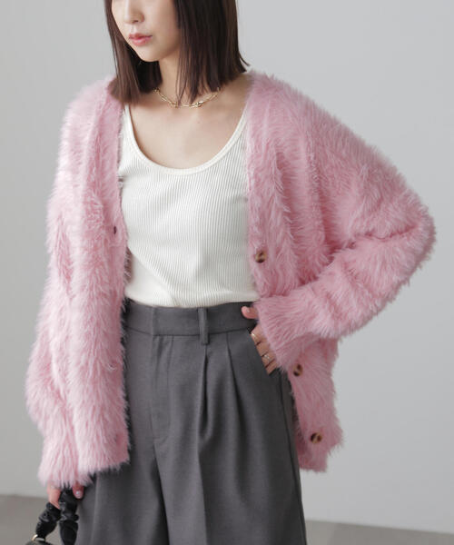 FREE'S MART（フリーズマート）の「◆シャギーカーディガン（カーディガン/ボレロ・レディース・ホワイト/ピンク/グレー/ブラウン系その他・FREE）」の12枚目の写真