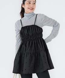 coca(coca) | フロッキードット柄 ハリ感キャミチュニック(キャミソール)