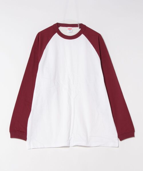 VIBGYOR(ヴィブジョー)の「United Athle/5.6オンス ラグラン ロングスリーブ Tシャツ(1.6インチリブ)(CZ)(Tシャツ/カットソー・メンズ・ホワイト×レッド/ホワイト×グリーン/ホワイト×ネイビー・MEDIUM/X-LARGE)」の2枚目の写真